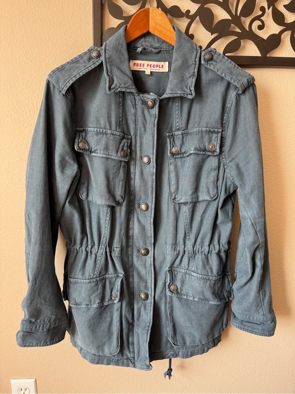 Free People Slate Blue Utility Jacket